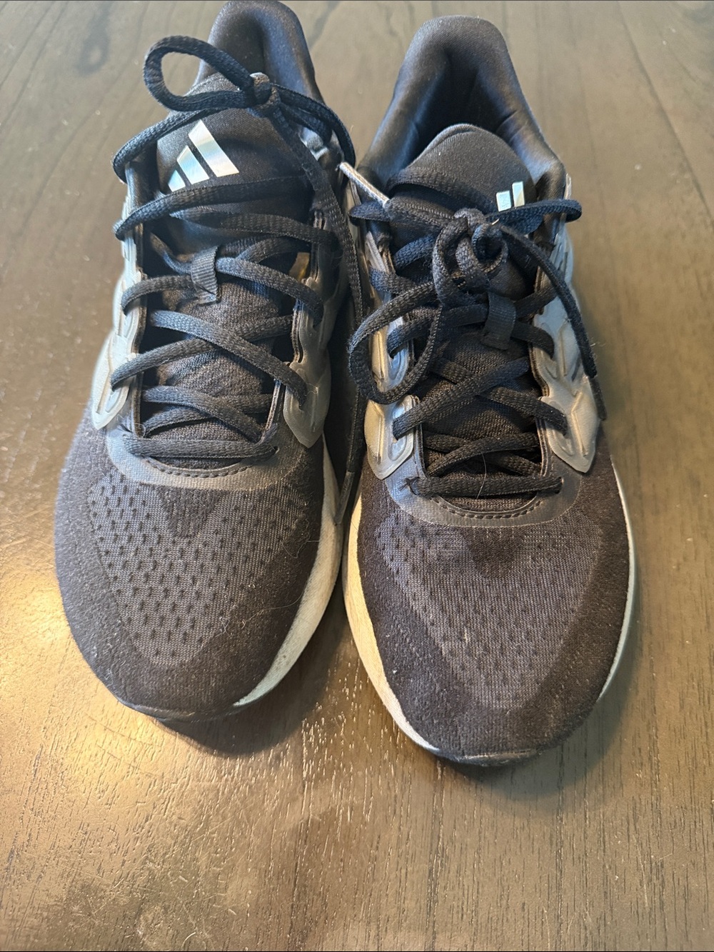 adidas Men’s Black Athletic Running Sneakers with Subtle Silver Accents